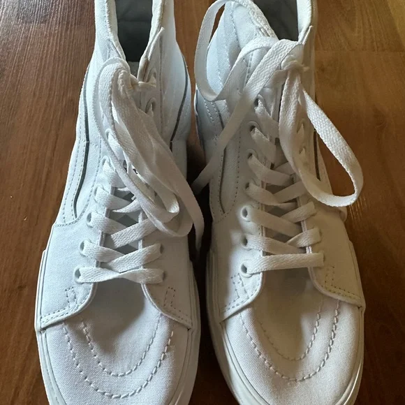 Vans high top Sk8-Hi white sneakers (6.5 womens) New - Picture 9 of 11